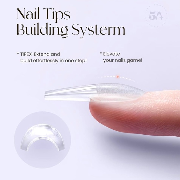Tipex Instant Apex Gel Nail Kit 500 pieces Coffin Nail Tips Acrylic Full Cover - Picture 2 of 7
